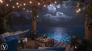 Emerald Lake | Night Ambience | Wind Chimes, Water & Forest Nature Sounds
