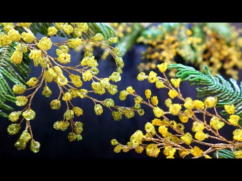 Мимоза из бисера. 🌼 Урок 3 - Соцветия. Схемы / Beaded Mimosa. Lesson 3 - Flowers. Patterns