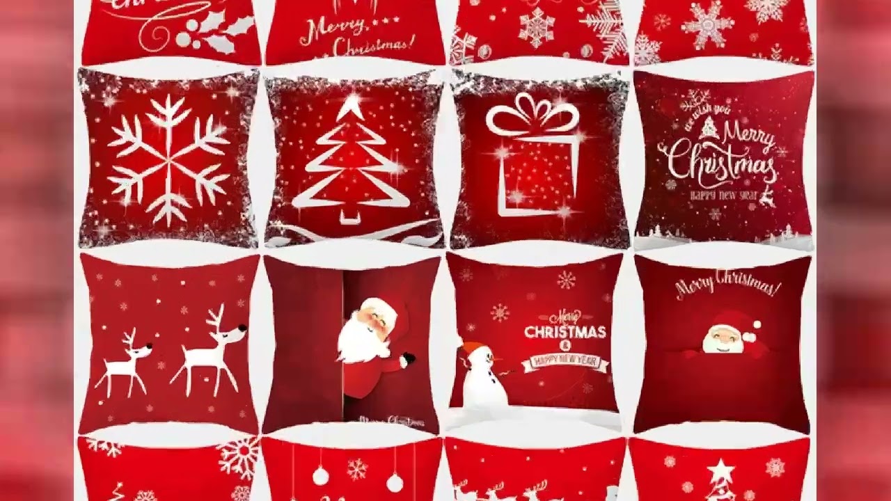 Christmas Pillowcase 45x45 Pillowcase Polyester Merry Christmas Print Sofa Cushion Decoration Pillow