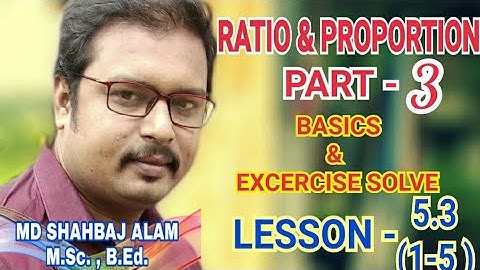 #3 RATIO AND PROPORTION । Ch 5.3 । EXCERCISE SOLVE 1 - 5 ।CLASS 10 । WBBSE । By Ramadan Tutorial
