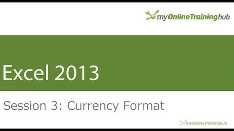 MS Excel 2013: Currency Format