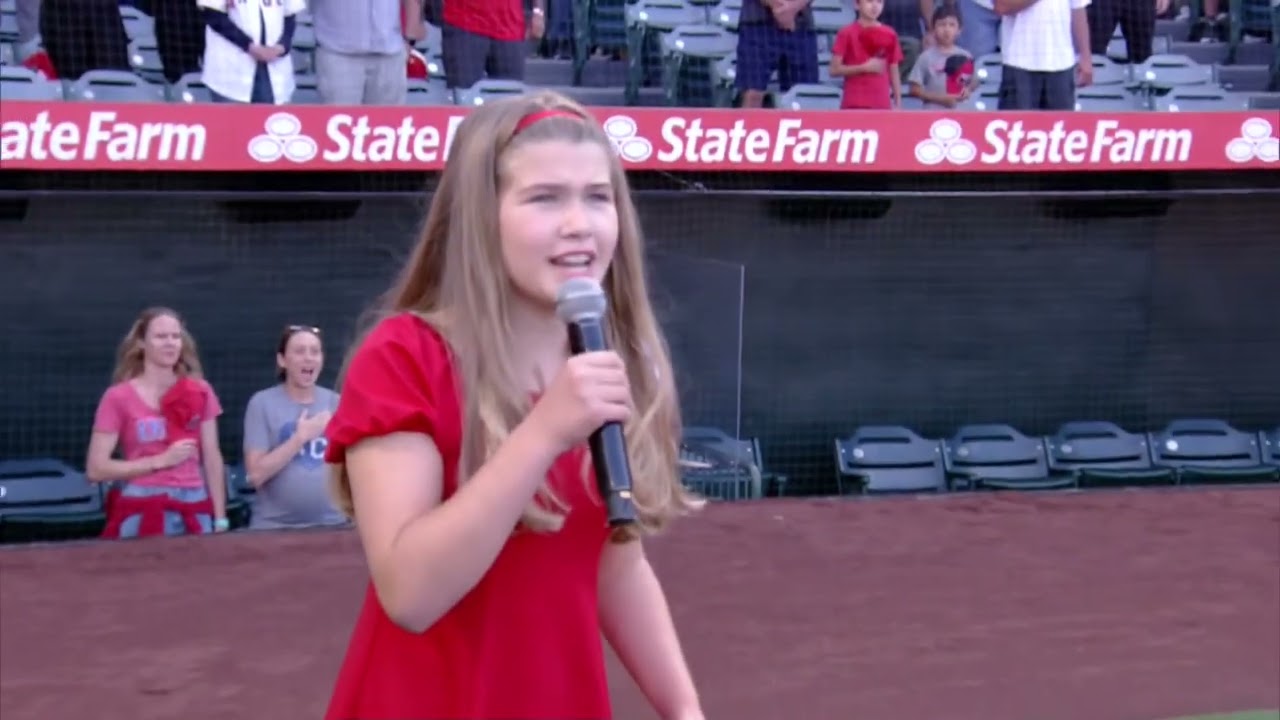 Ava Madison Gray - National Anthem for Los Angeles Angels Baseball at Angel Stadium (June 21, 2022)
