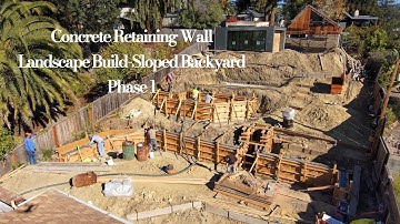 Transforming a Steep Hillside with Concrete Retaining Walls | Landscape Build: Phase 1