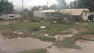 Flash flood damages mobile home community near Globe