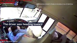 Deer crashes through Virginia school bus windshield