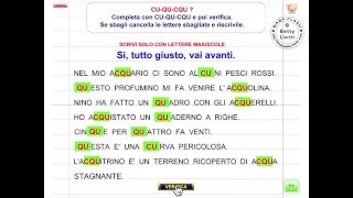 Italiano 28 (esercizio con CU-QU-CQU)