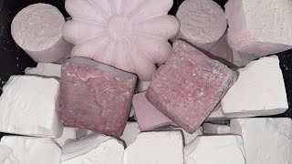 Crushing Soft Pink Flower Mold & Dyed Blocks With Raw White Gym Chalk | Oddly Satisfying ASMR screenshot 3