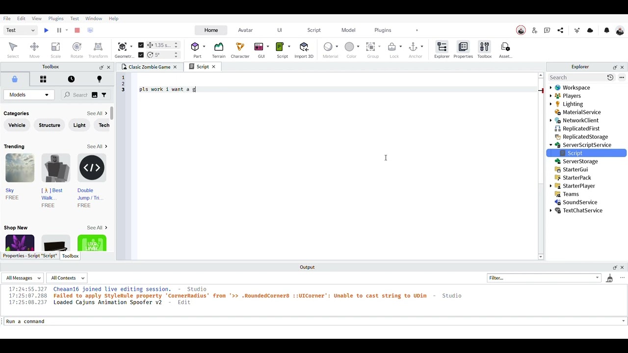 Clasic Zombie Game   Script   Roblox Studio 2026 01 15 17 27 52