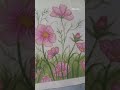 Beautiful pink Cosmos flower - watercolour 💗 #art #watercolor #flowers #subscribe #shorts