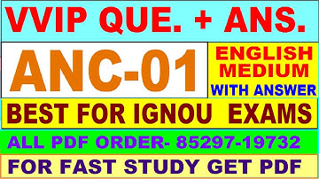 ANC 01 important questions with answer in English | anc 01 Previous Year Question Paper