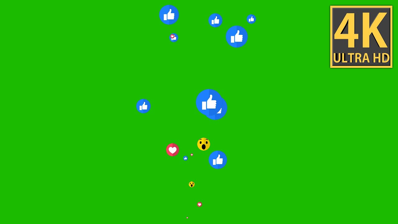 Facebook Live Reactions Green Screen Video | Facebook Like | 4k Video | no copyright