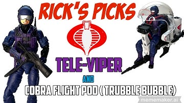 Review of the G.I.Joe classified Tele-viper and cobra flight pod ( trubble bubble) 79 by Hasbro