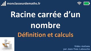 Racine carrée d'un nombre : définition et propriétés