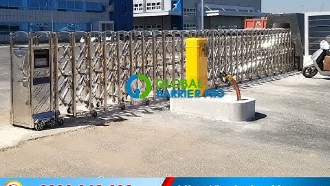 Vận hành cửa cổng xếp inox 304 , cửa cổng inox sus 201