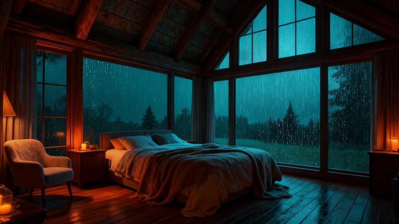 Cozy Rain House - Sleep & Bedroom 8 Hours Rain Sounds for Deep Sleep (No Music)