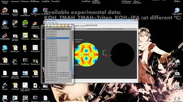 IntelliEtch, simulator calibration for KOH 40wt 70C using experimental data