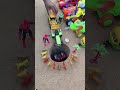 with jcb pushing cool tractor rickshaw cow toys car in pit & near spider man #jcbtoy