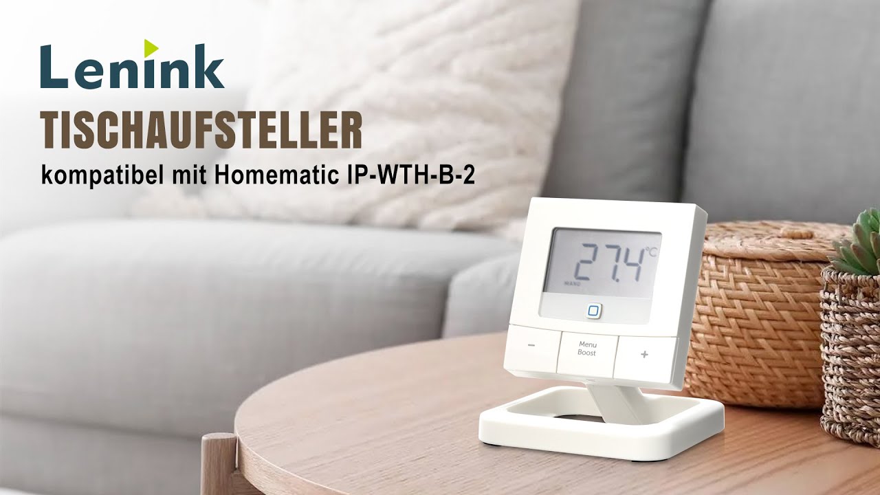 Lenink Tischaufsteller Halterung kompatibel mit Homematic IP-WTH-B-2, 154666A0 (Ohne Thermostat)