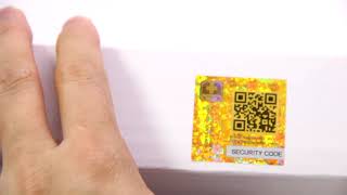 Scratch off security QR code hologram sticker