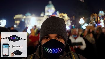 APP Controlled Customized Message Display LED Flashing Face Mask