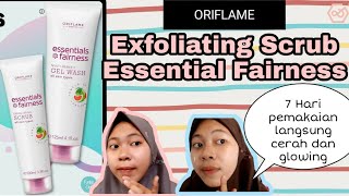 REVIEW Essentials Fairness Face Scrub dan Face Cream Oriflame.