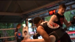 Muaythai pad work in Chiangmai Thailand