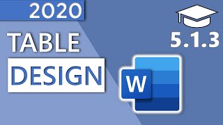 How to Change the Table Design in Word - 5.1.3 Master Course (2020 HD)