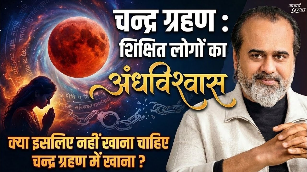 CHANDRA GRAHAN : Andhvishwas aur vigyan ka anadar by Acharya prashant | LUNAR ECLIPSE, SUPERSTITION 