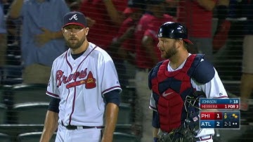 PHI@ATL: Aybar throws out runner at third to end game