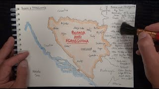 ASMR - Drawing a Map of Bosnia and Herzegovina - Australian Accent - Chewing Gum & Quietly Whisper