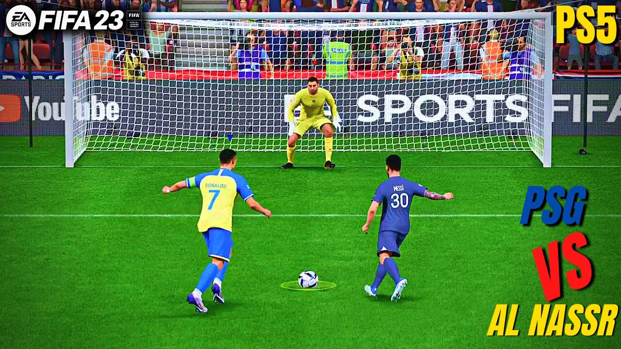 PSG vs AL NASSR PS5 Penalty Shootout FIFA 23 MESSI VS RONALDO - YouTube