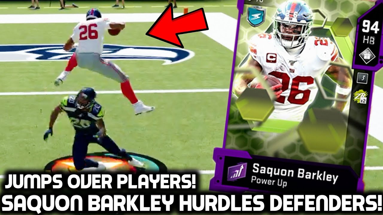 SAQUON BARKLEY HURDLES & JUKES EVERY DEFENDER! Madden 20 Ultimate Team SAQUON BARKLEY HURDLES & JUKES EVERY DEFENDER! Madden 20 Ultimate Team