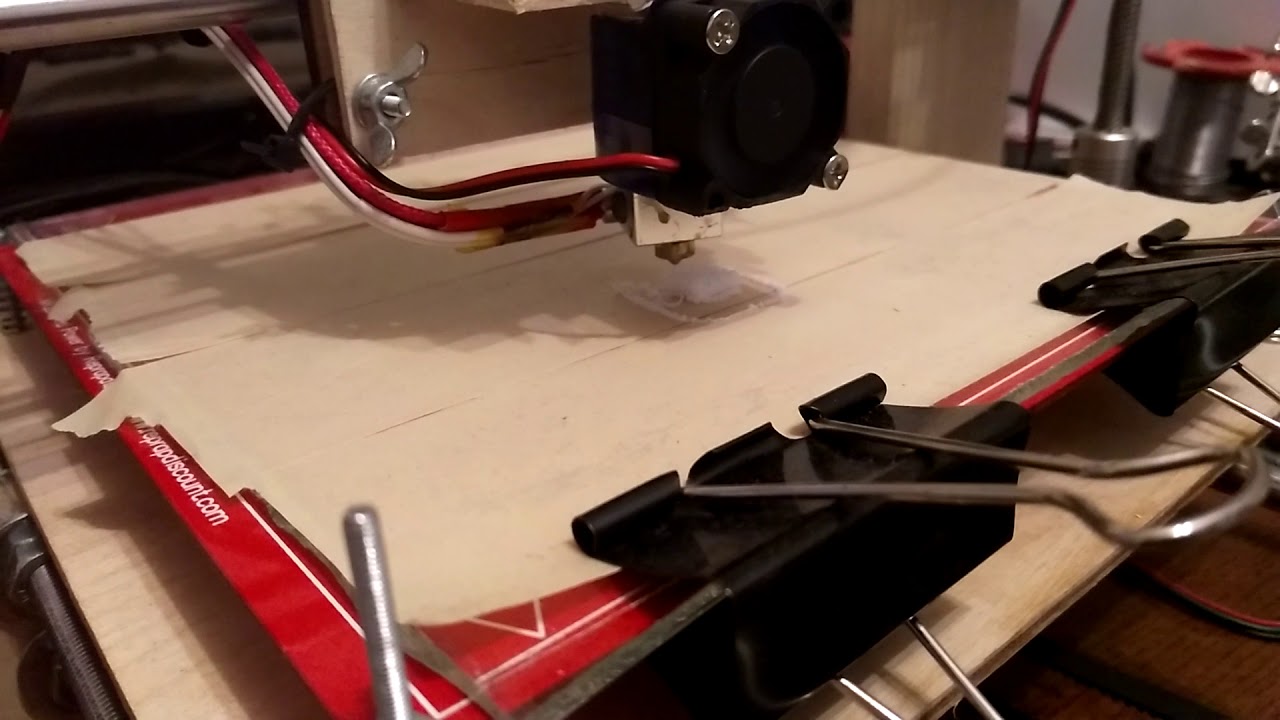DIY 3D printer, first printing - YouTube