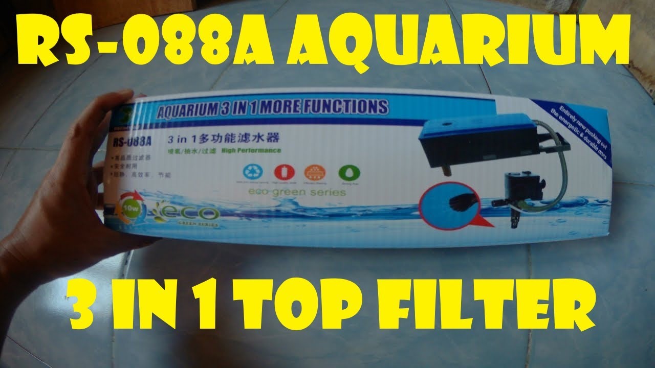 Cheap 3 in 1 Aquarium Top Filter RS088A 10 Watts 650 L/H Unboxing and
