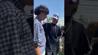 Peso Pluma and Danny Lux meet for the first time #corridos #pesopluma #music #mexico #shorts