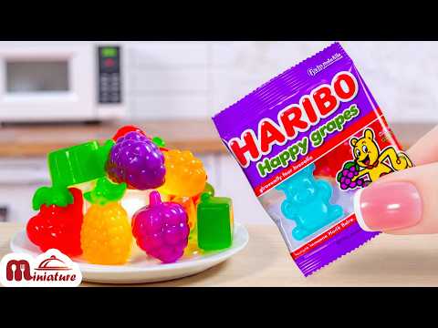 🍓 Homemade Mini Haribo Fruit Jelly Recipe | ASMR Cooking Mini Food