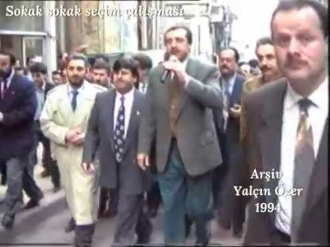 Recep Tayyip Erdoğan. Sokak, sokak seçim çalışması Şişli 1994