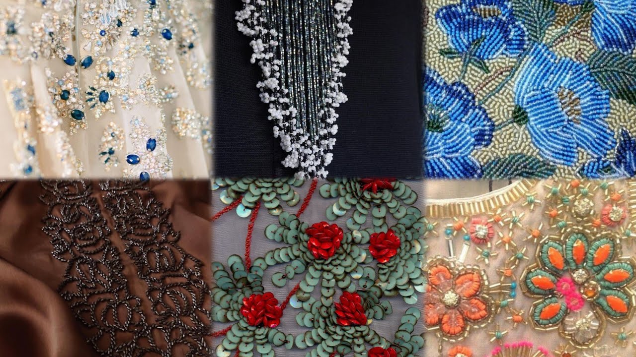 Luxury Beaded Embroidery Design | Elegant Handcrafted Beadwork Art for Bridal & Formal Wear#trend