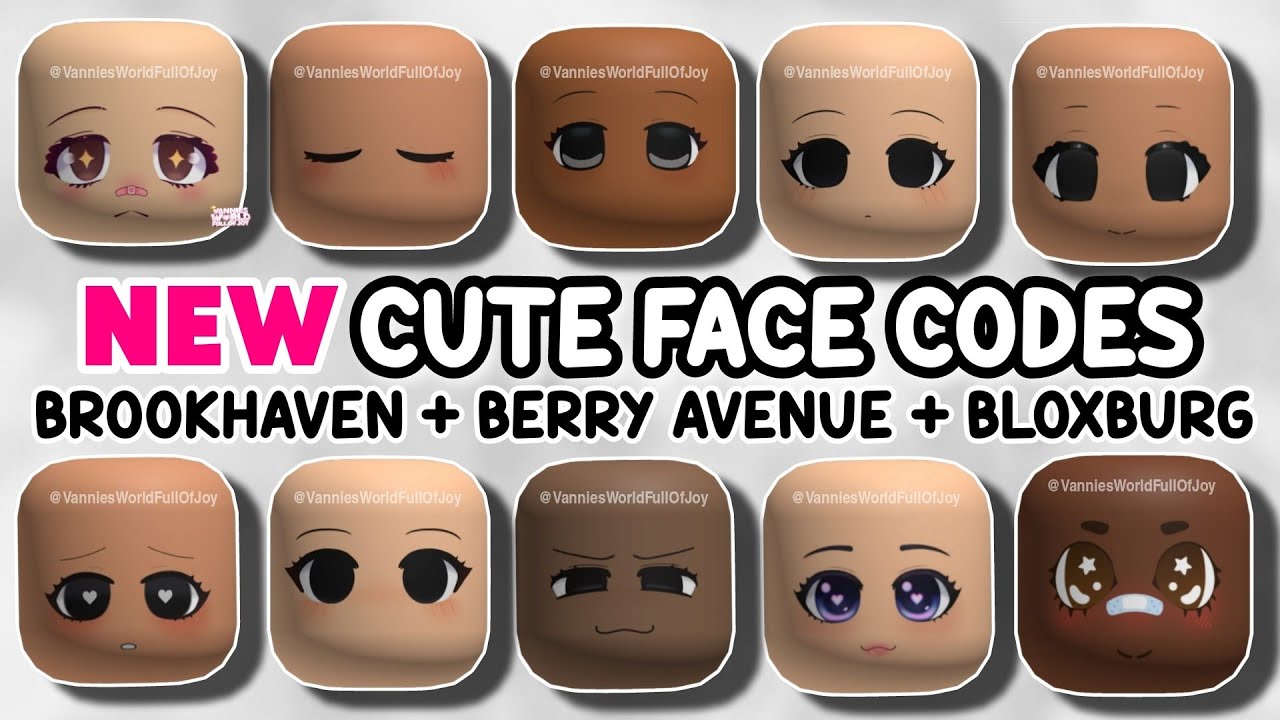 NEW* CUTE FACE ID CODES FOR BROOKHAVEN 🏡RP, BERRY AVENUE, BLOXBURG 😍✨ 