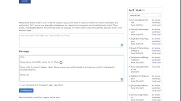 Requesting Zillow Review by Email