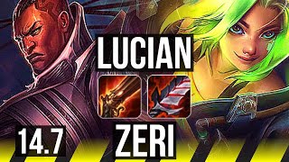 LUCIAN & Nami vs ZERI & Janna (ADC) | 68% winrate, 11/2/7, Legendary | KR Master | 14.7