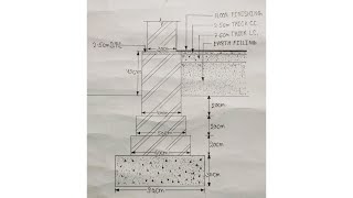 Spread Footing Foundation | Wall Footing Foundation | Building Drawing | For 30cm Thick Wall