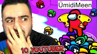 EN HIZLI İMPOSTOR WİN ALMA REKORU KIRDIM ! 10 YOUTUBER AMONG US !