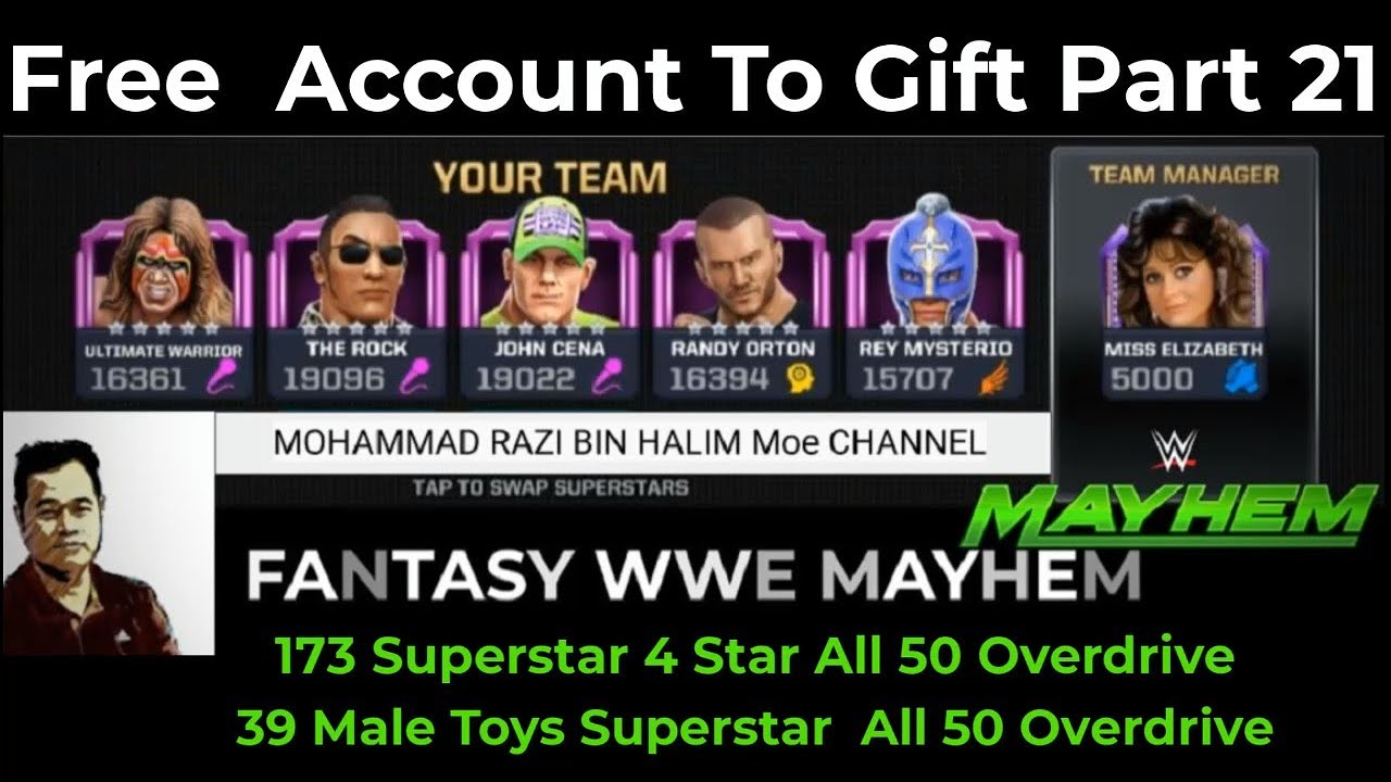 WWE MAYHEM Free Account To Gift Part 21 173 Superstar 4 Star - YouTube