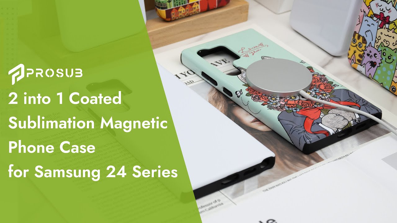2 into 1 Coated Sublimation Magnetic Phone case for Samsung 24 Series