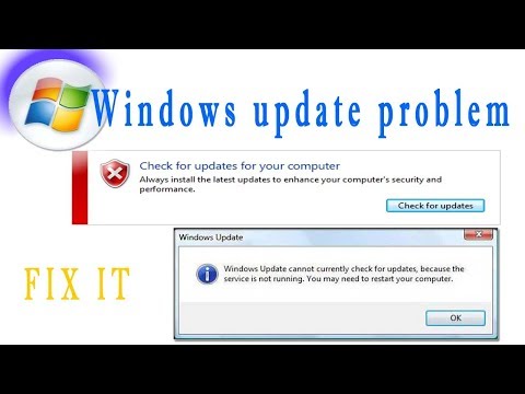 Windows Update Cannot Currently Check For Updates because the service is Not Running.