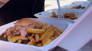 Skinni at ShoBos Kitchen in Forth Smith Arkansas . burgers, Philly Cheesteak,loaded fries.Alfredo