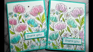 I Love Glitter!!  Two Coloring Techniques with Flowers!