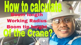 How to calculate boom length,working radius and boom tip height of the crane,(Pythagorean theorem)
