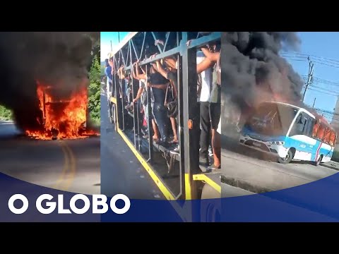 Veja imagens dos ataques de milicianos que destruíram 35 ônibus no Rio de Janeiro